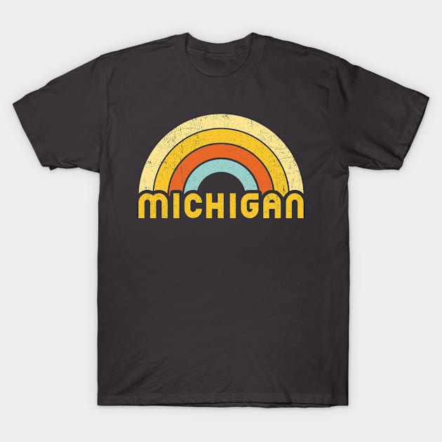 Retro Colorful Michigan Design T-Shirt by dk08